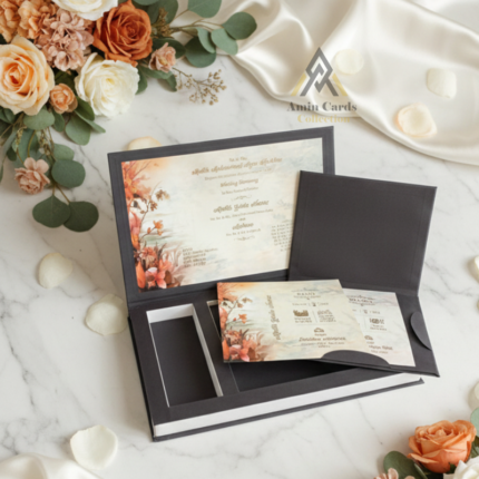 White & Gold Monogram Wedding Box Set 